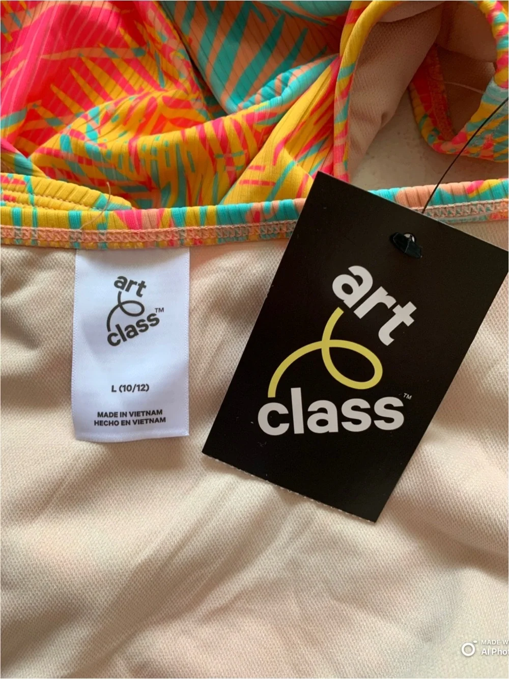Art Class Girls Bright Tropical One Piece Swimsuit Size Large NWT Beach Swim